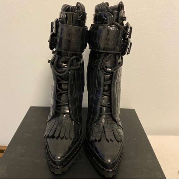 CRAZY COOL SUPER RARE "FRANKIE CREEPER" LEATHER ALEXANDER WANG ANKLE BOOTS 38 - Picture 1 of 6
